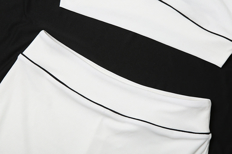 Crop Top Tank Top Hip Skirt Athleisure Set