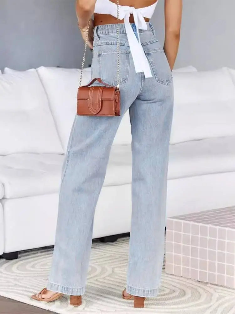 Light Washed Wide Leg Jeans