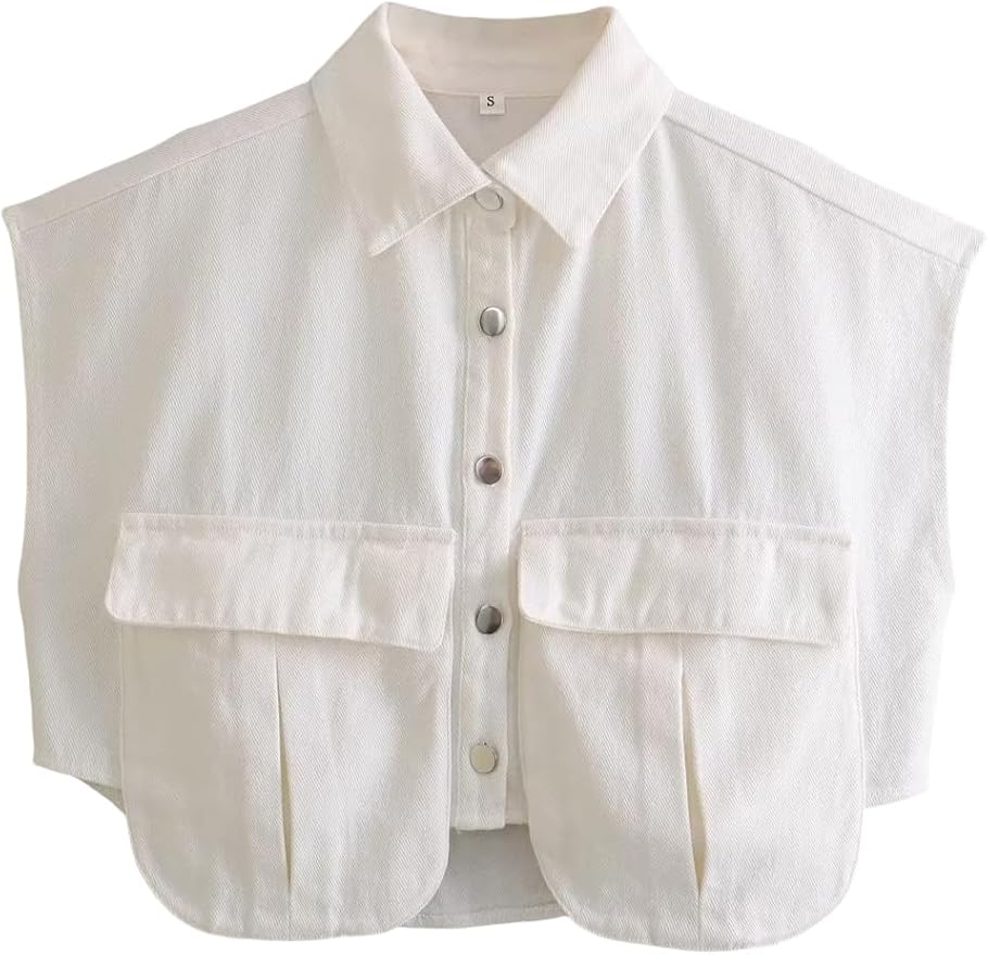 Button Down Crop Shirt - White