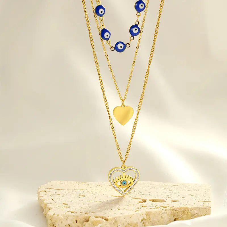 Evil Eye Heart Pendant