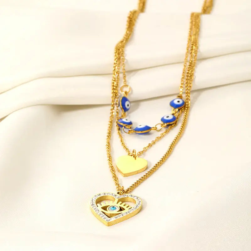 Evil Eye Heart Pendant