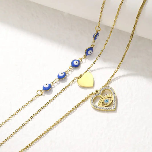 Evil Eye Heart Pendant