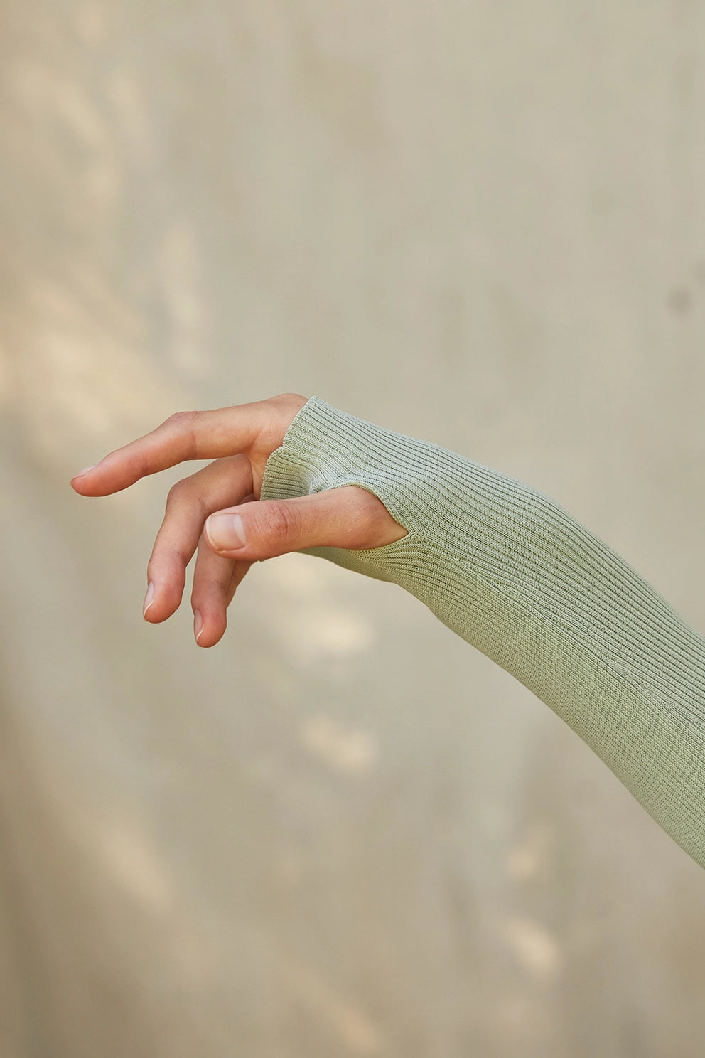 Front Split Ribbed Sweater Knit Top