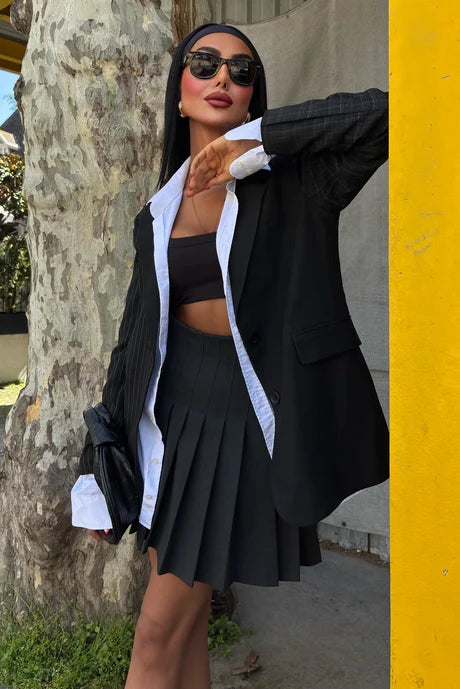 Garnished Black Blazer Jacket