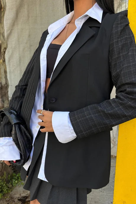 Garnished Black Blazer Jacket