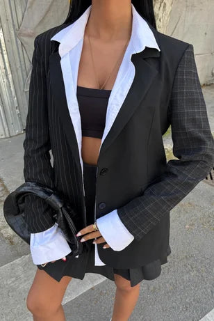 Garnished Black Blazer Jacket