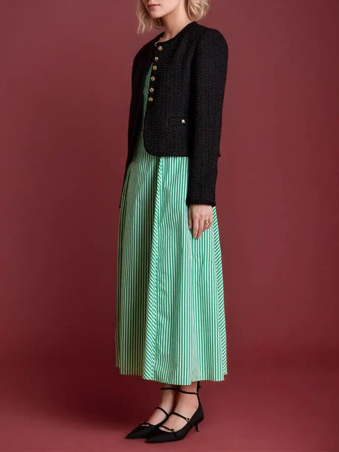 Tweed Gold Button Cardigan